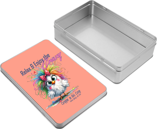 Croppin' in the Coop keepsake tin case design