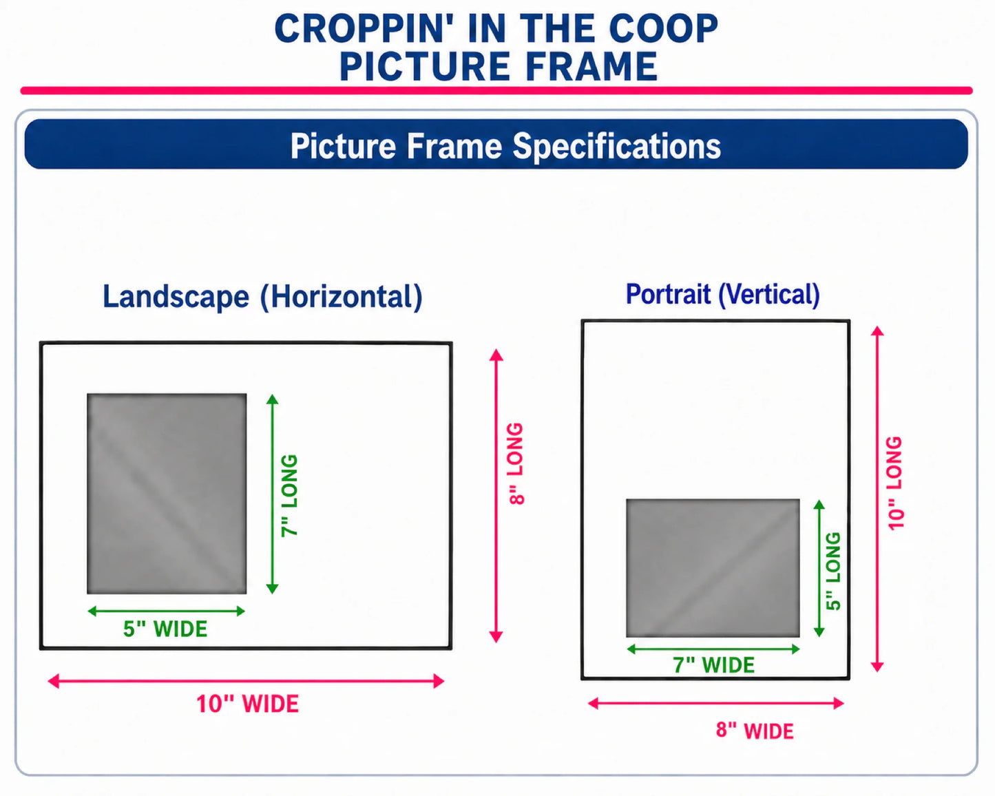 Croppin' in the Coop picture frame specifications