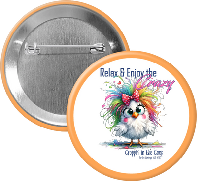 Croppin' in the Coop orange button