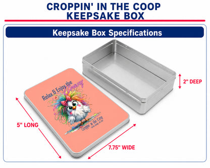 Croppin' in the Coop keepsake tin case specifications