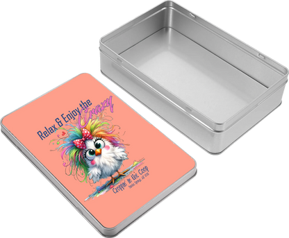 Croppin' in the Coop keepsake tin case design