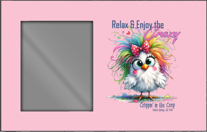 Pink horizontal Croppin' in the Coop picture frame