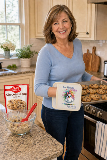 Croppin' in the Coop pot holder front and side sleeve