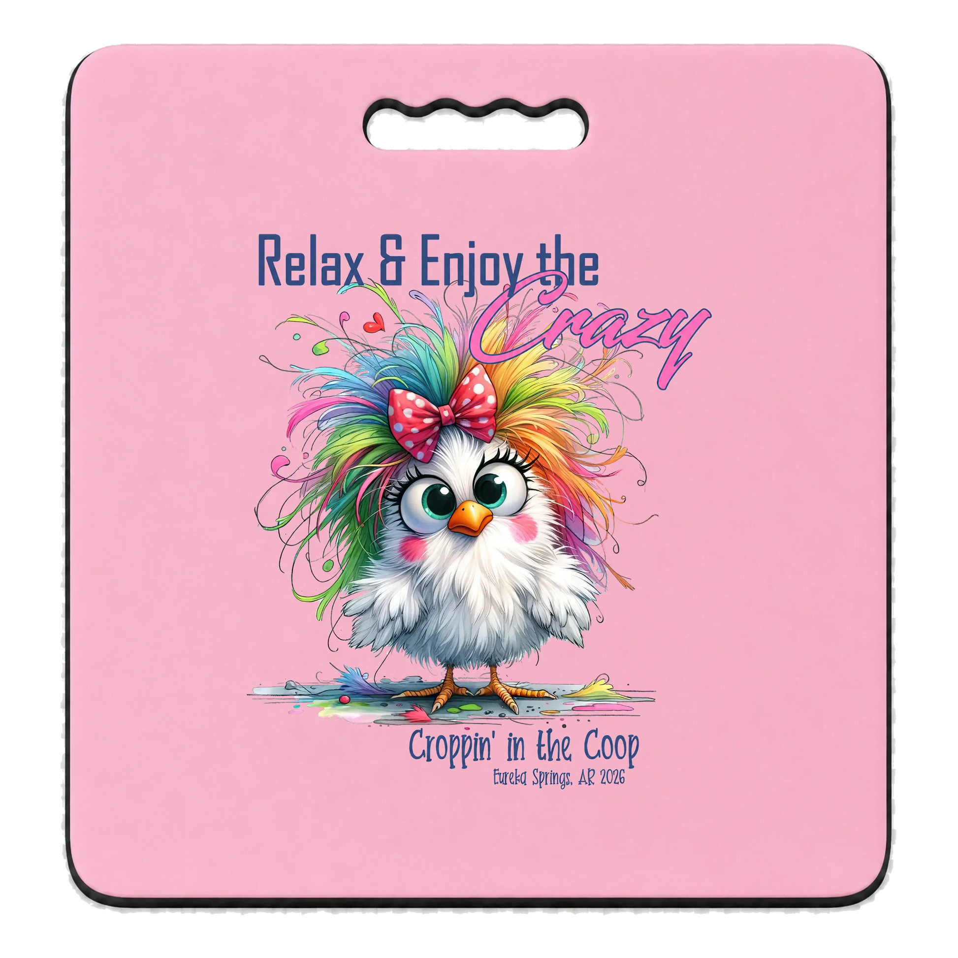 Pink Croppin' in the Coop seat cushion