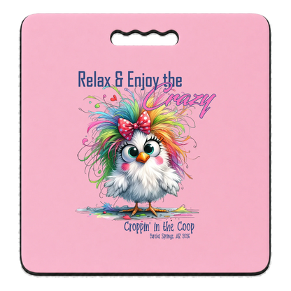 Pink Croppin' in the Coop seat cushion