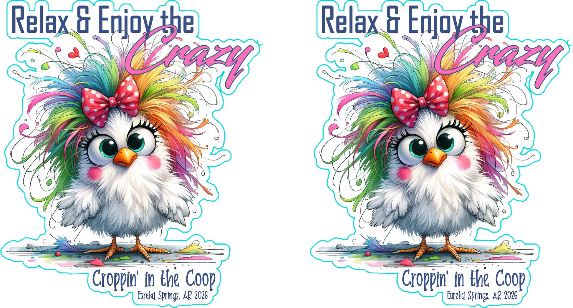 Croppin' in the Coop sticker cut line