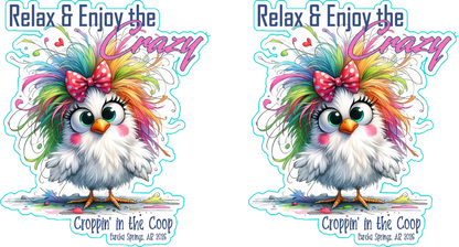 Croppin' in the Coop sticker cut line