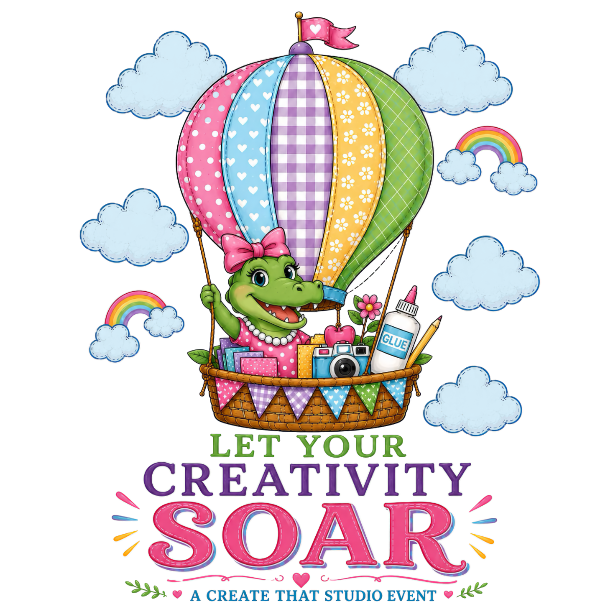 Let Your Creativity Soar hot air balloon craft design with an alligator