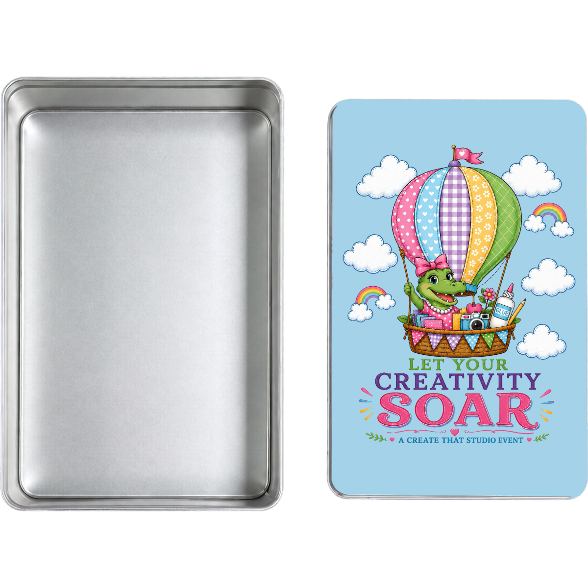 Let Your Creativity Soar keepsake box open and closed mockup