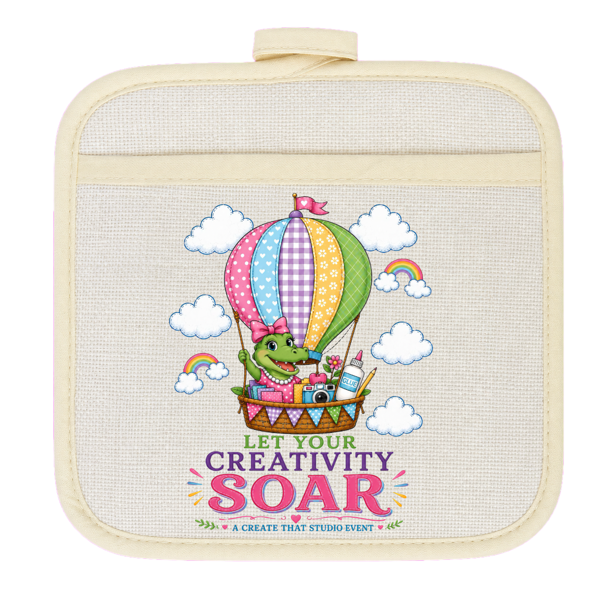 Let Your Creativity Soar pot holder mockup