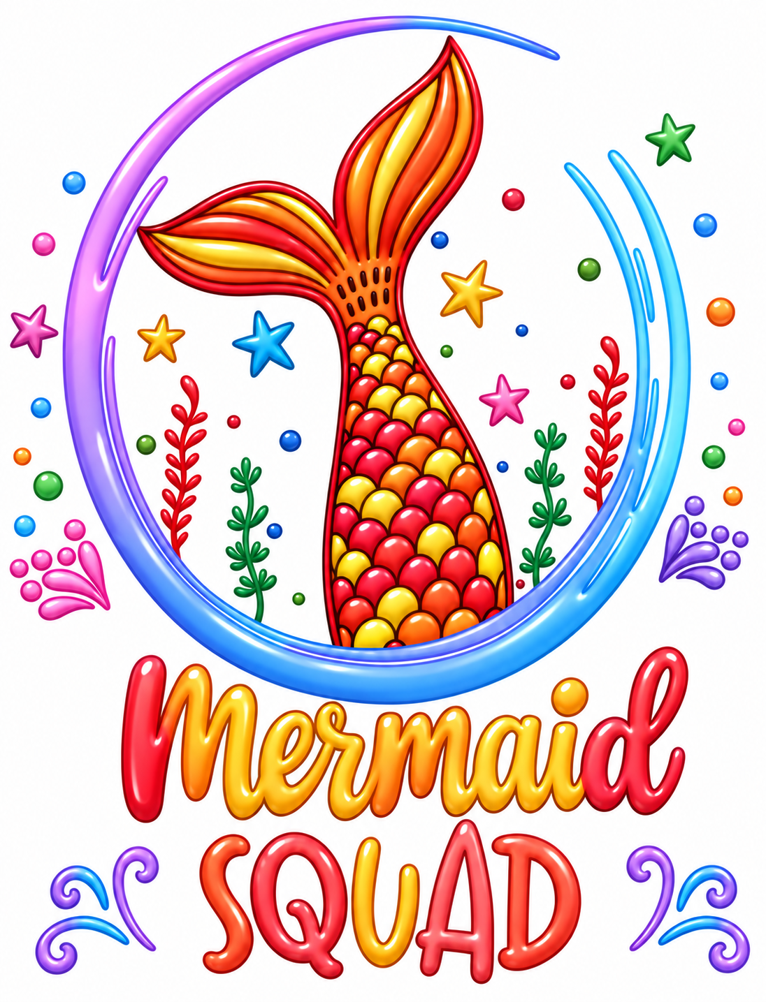 Example Mermaid Squad print; choose your own colors