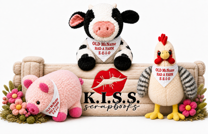 Casandra the Cow, Penelope the Pig, and Henrietta the Chicken together